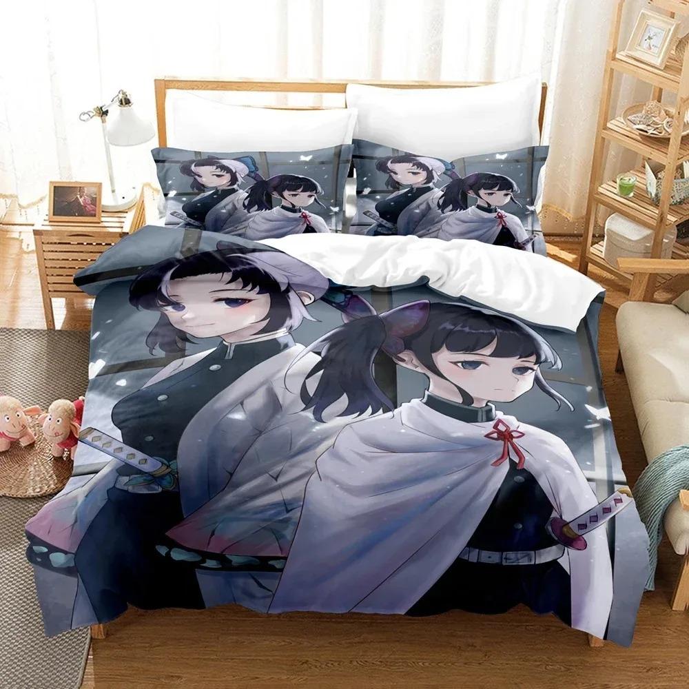 3D Anime Demon Slayer Kimetsu No Yaiba Bedding Sets Duvet Cover Set With Pillowcase Twin Full Queen King Bedclothes Bed Linen