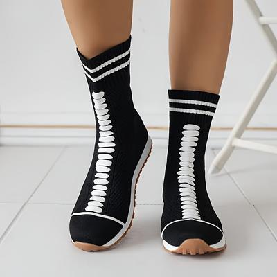 Women's Casual Slip-On Hiking Boots, Flat Heel, Fabric Upper and Lining, PU Sole, All-Season - Handwash or Dry Clean