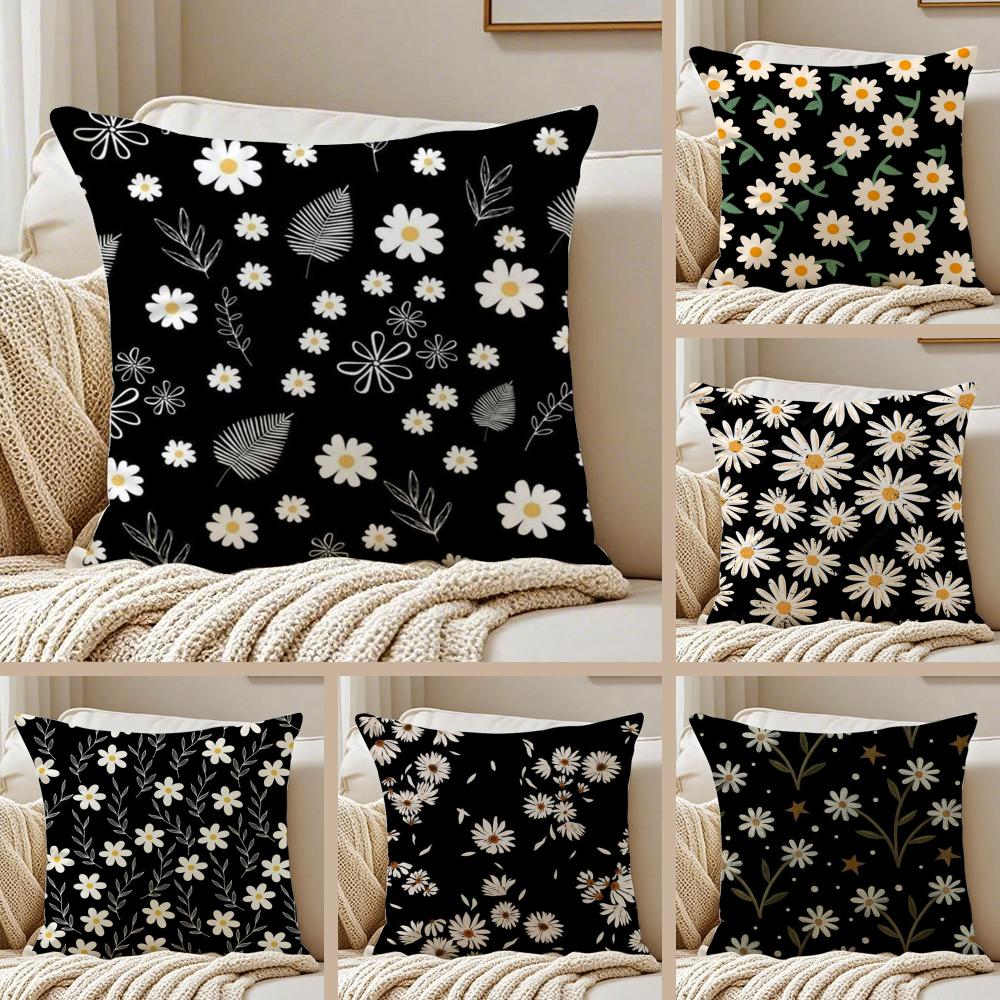 Federa per Cuscino Fiori di Margherita Classici Morbido Peluche Cuscino Decorativo a Coperta Custodia Decorativa Stampata su Entrambi i Lati per Decorazione Divano