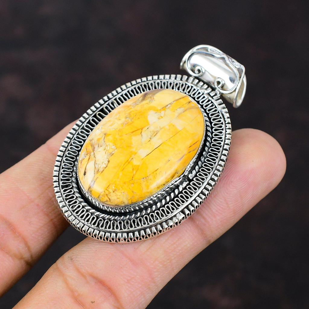 Brecciated Mookaite Pendant Vintage Pendant 925 Sterling Silver Pendant Unique Style Jewelry Natural Gemstone Handmade Pendant Gift For Mom