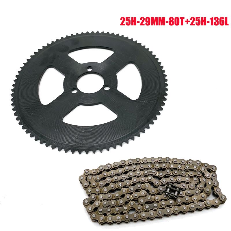 25H Chain 80T 92T Tooth 29mm Rear Sprocket 136L Link Chain For 47CC 49CC Mini Moto ATV Quad Dirt Pit Pocket Bike