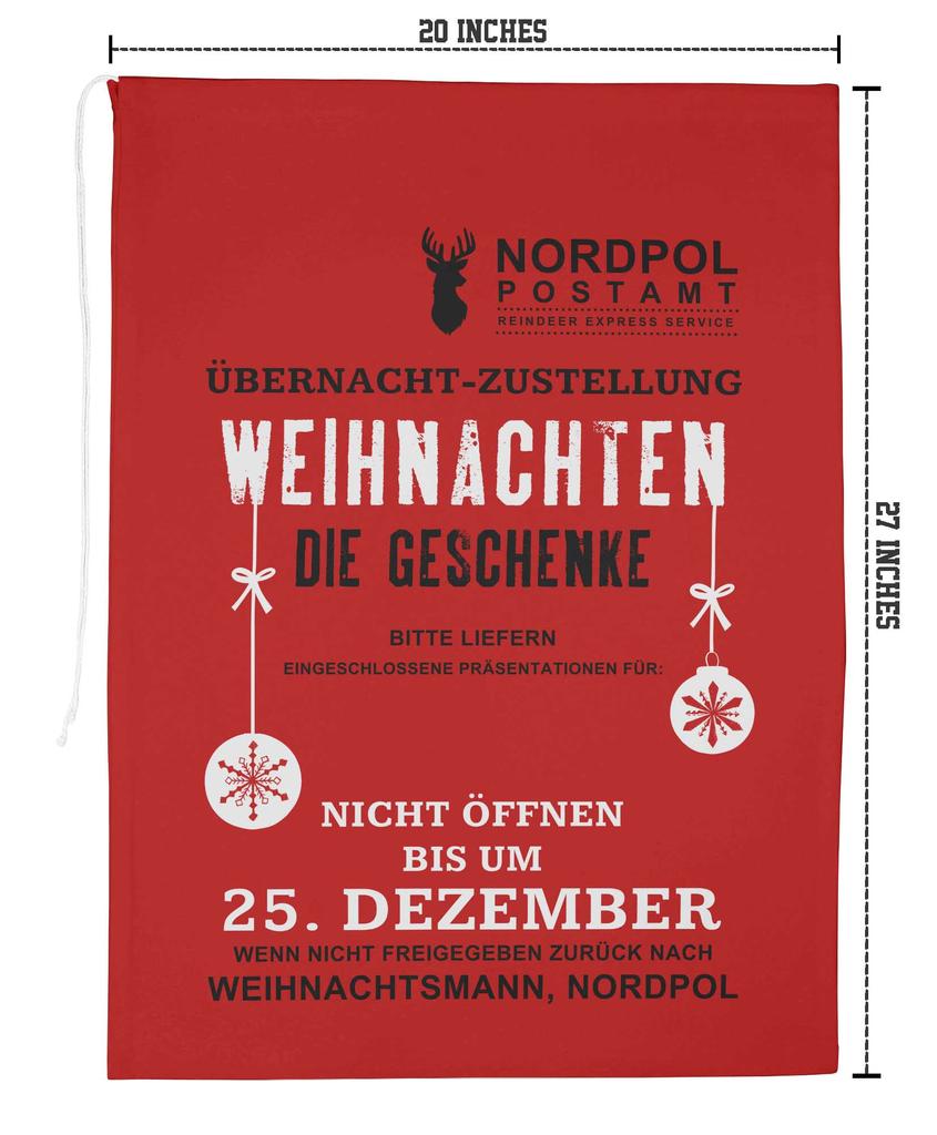 Printtoo Large Drawstring Canvas Bag Christmas Sack Bags Santa Gift Sack Custom Party Favor 2 Pcs 27x20 Inch