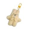 Cute Plush Rabbit Keychain With Pearl Bowknot For Girls And Women Soft Fluffy Charm Keyrings Pendant Accessory