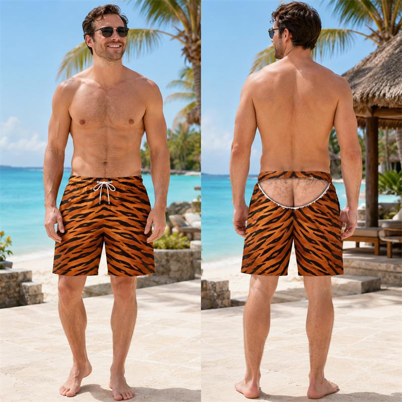 Personalized Funny Men Swim Trunks Gag Gift For Him Big Booty Beach Short Summer Beachshorts Fake Underwear Fashion Board Shorts