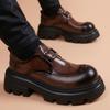 Chaussures Brock légères à semelles super épaisses pour hommes et jeunes hommes, rehaussement de la hauteur intérieure léger, couvre-pieds chaussures décontractées en cuir pour hommes