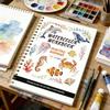 Marine Animal Theme Watercolor Practice Book Spiral Bound Painting Notebook  Beginner Learning