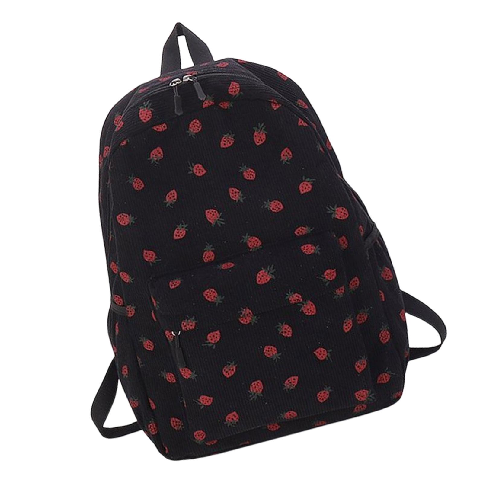 

Travel Backpack for Women and Girls Lovely Strawberry Backpack Causal Daypack Student School Backpack Laptop Backpack чёрный