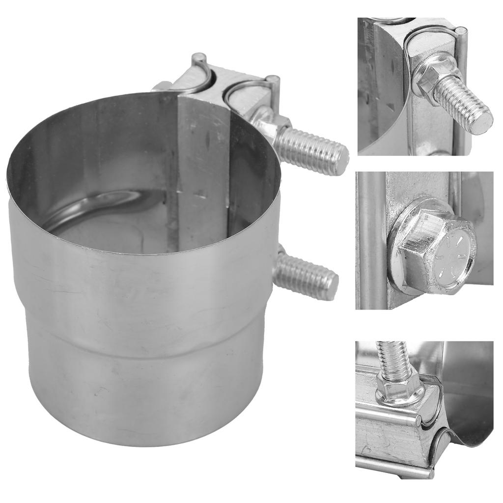 3in Exhaust Band Clamp Lap Joint Stainless Steel Coupler for Muffler Downpipe Header Manifold