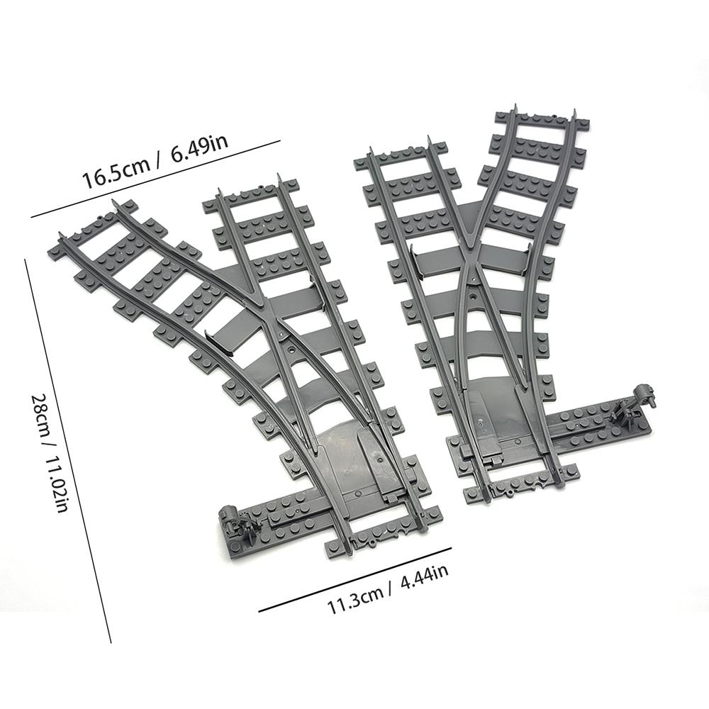 City train track expansion set, straight track, curved track, branch track, DIY assembly building block toy accessories
