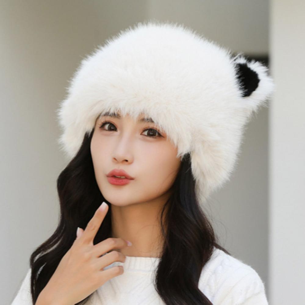 Women's Sweet and Cute Warm Fisherman Hat Autumn and Winter Earmuffs Plush Cute Cold-proof Hat