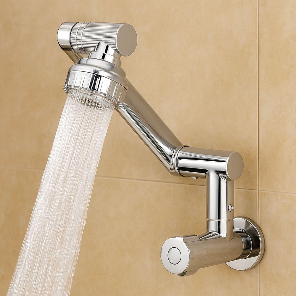 Stainless Steel Wall Mounted Faucet 360° Rotation Single Cold Water Tap  Sink Mounting