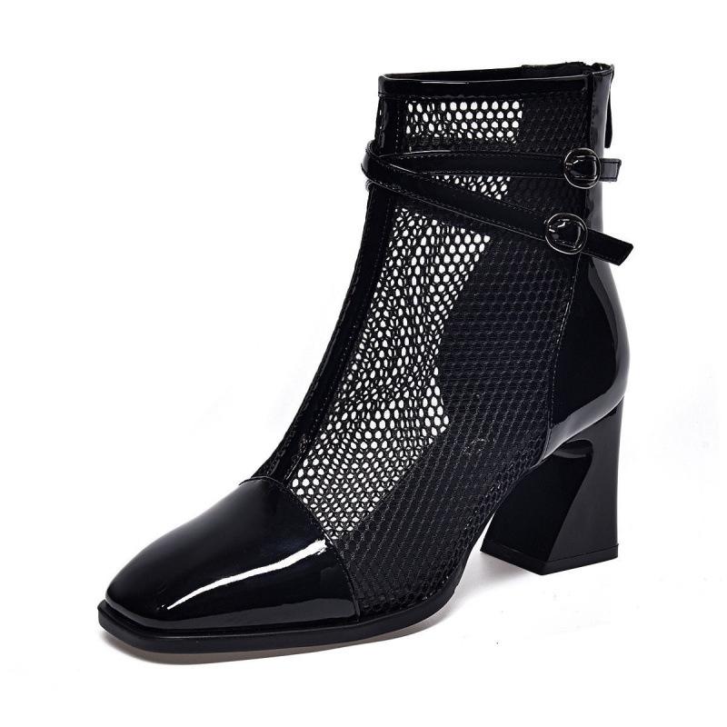 

Босоножки Женские Летние Ботинки Мартин На Высоком Каблуке Сетчатые Ботинки Сетчатые Полые Короткие Ботинки Модная Женская Обувь Крутые Ботинки 36