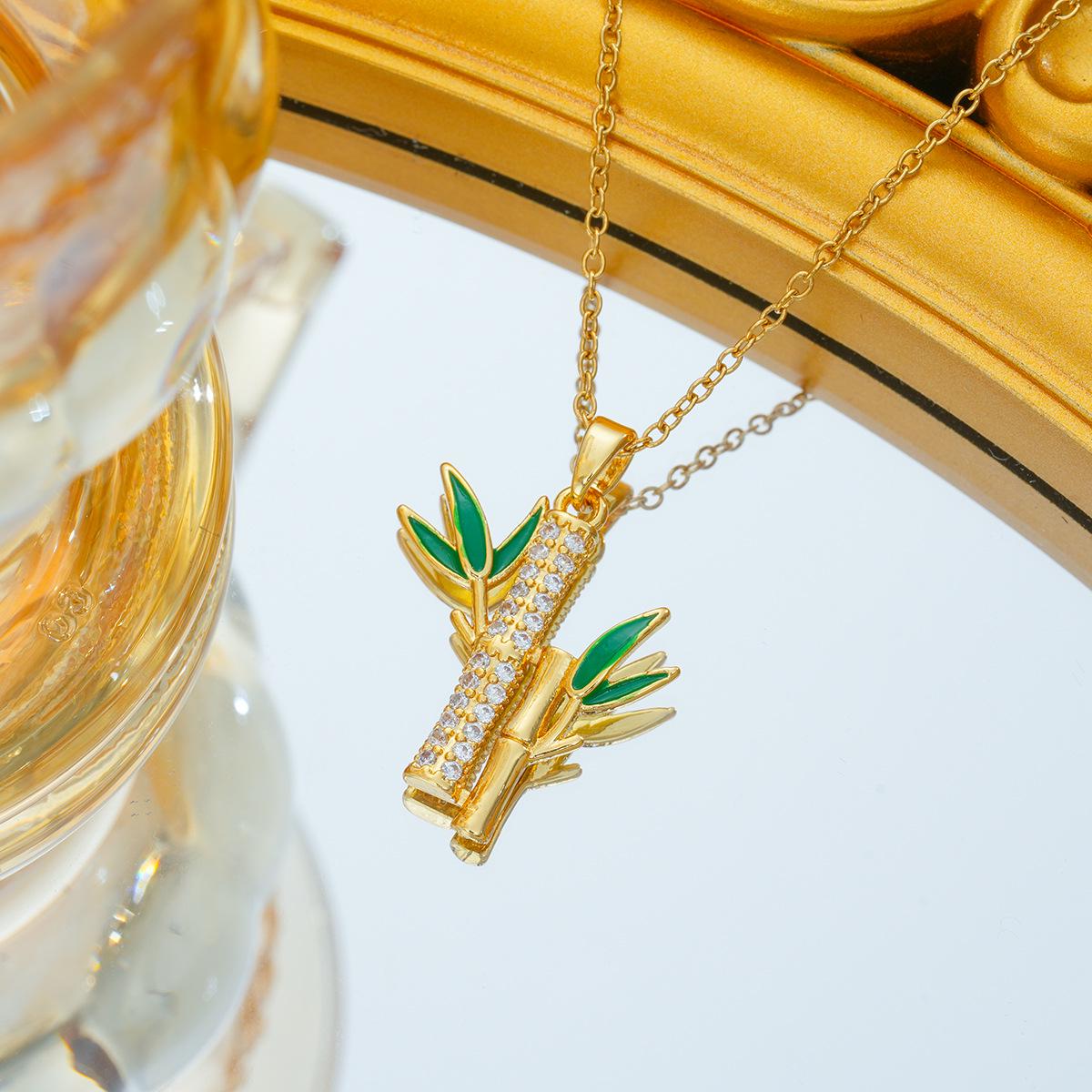 

Титановая сталь Guochao Счастливый бамбук HD Ретро Женские украшения