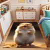Adorable Smiling Hamster Cartoon Style Patterned carpet, suitable as a non slip play mat for the living room and bedroom sofa