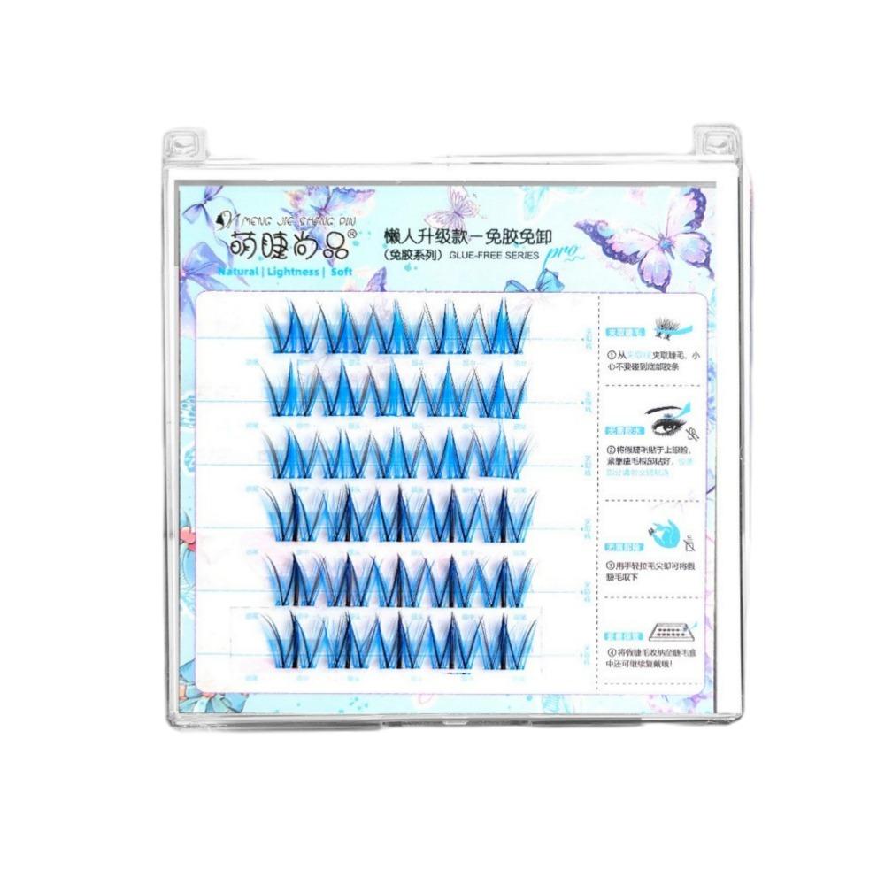 

Curled Glue Free False Eyelashes Comic Eye Individual Fake Eyelashes Music Festival чёрный/синий