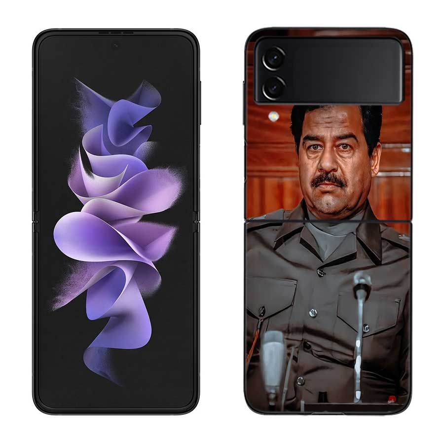 Etui Fashion Saddam Hussein Iraq Arabic Phone Case For Samsung Z Flip 7 6 5G Galaxy Z Flip 5 4 3 Black Hard Cell Cover Luxury P