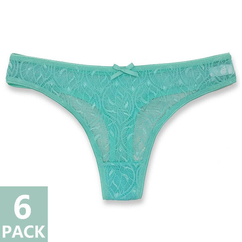 LOT 6 Chiloți tangi brodat din dantelă Chiloți cu două picioare și cu fund cu nod