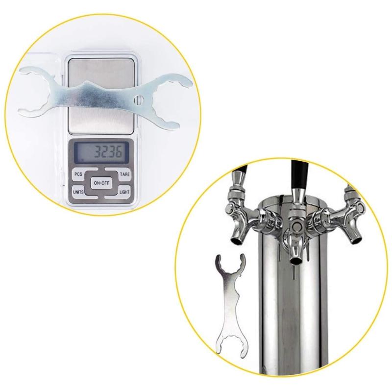 Bier-Schraubenschlüssel Edelstahl-Textur für Brauerei und Zapfhahnmontage in Restaurants und Küchen