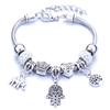 Pulseira em Forma de Coração Liga Design de Elefante Furo Grande Contas de Vidro Transparentes Joia Presente para Mulheres