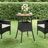 VidaXL Garden Table Ø60x75 Cm Acacia and Wicker Black 310602