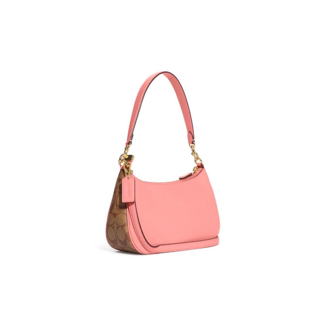 Coach Teri 26 Animal Print Leather Shoulder Bag Women Shoulder Bag Pink CC420-IMS5K