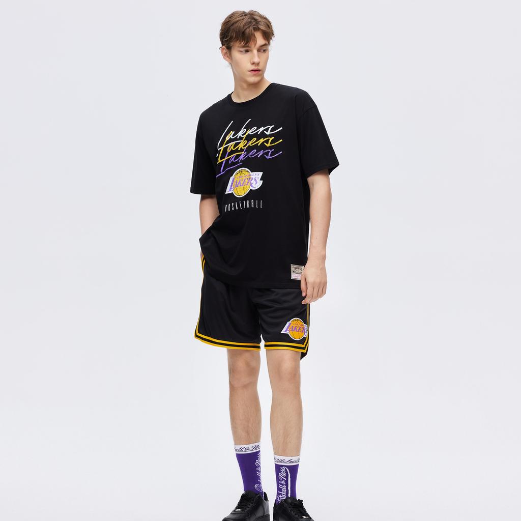 Mitchell & Ness 100% Cotton T Shirt Unisex Black MN25ATS30LA