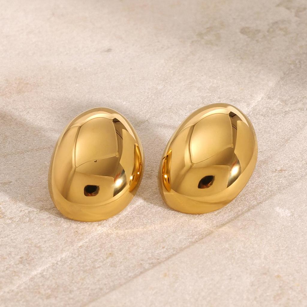 Jieding 18k Gold Plated Stainless Steel Stud Earrings: High-End European & American Design, Titanium Cross-Border Jewelry.