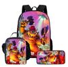 New Mario cartoon backpack, three-piece set for primary and secondary school students, school bag, backpack, shoulder bag, pencil case.
