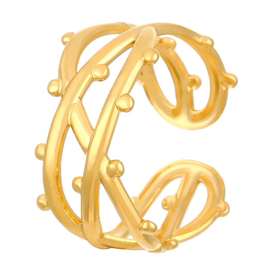 High-End Edelstahl Blumen- & Seestern Offener Ring für Damen