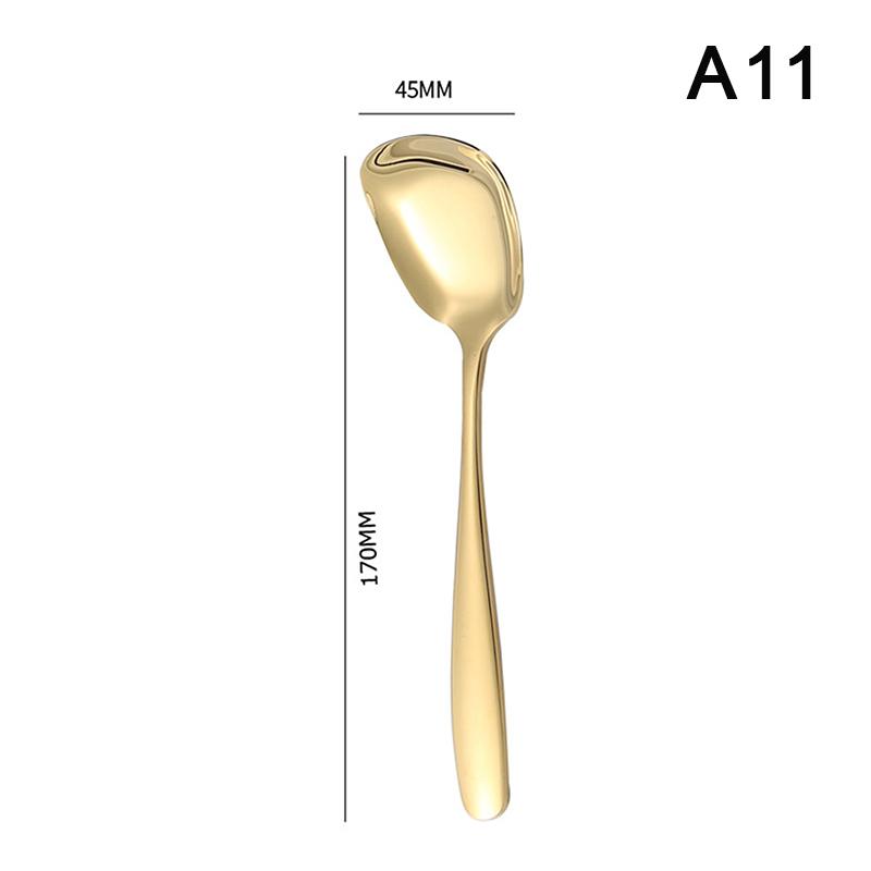 Big Salad Spoon Fork Set Stainless Steel Kitchen Food Server Pasta Utensils Public Gold Tableware Using Buffet Restaurant Tools