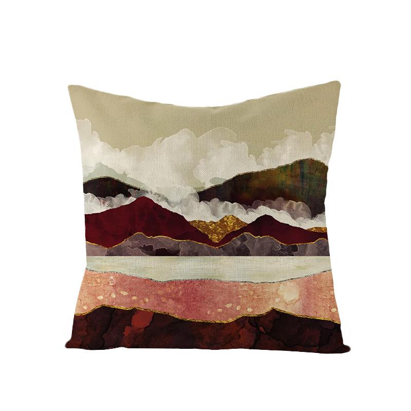 Home Landscape Polyester Pillowcase Home Digital Printing Sofa Cushion Waist Pillowcase