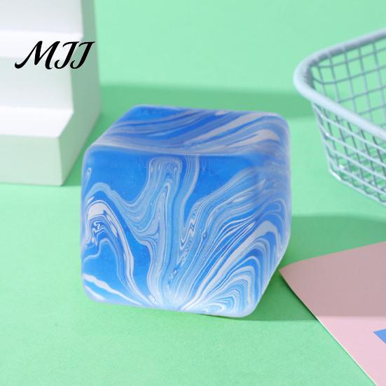 TPR Stress Ball Flow Pattern Cube Squeeze Toy Anxiety Relief Sensory Elastic Decompression Stretchy Pinch Party Favors