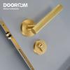 Dooroom Brass Knurled Door Lock Set Modern Gold Black Interior Bedroom Bathroom Double Wood Door Lever Set Dummy Handle Knob