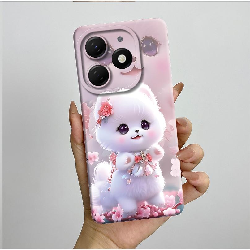 Für tecno Spark go 2024 BG6 Hülle Fundas Schöne Blumen Mattes Flüssigsilikon Schutzhülle Für Tecno SparkGO 2024 Handyhüllen