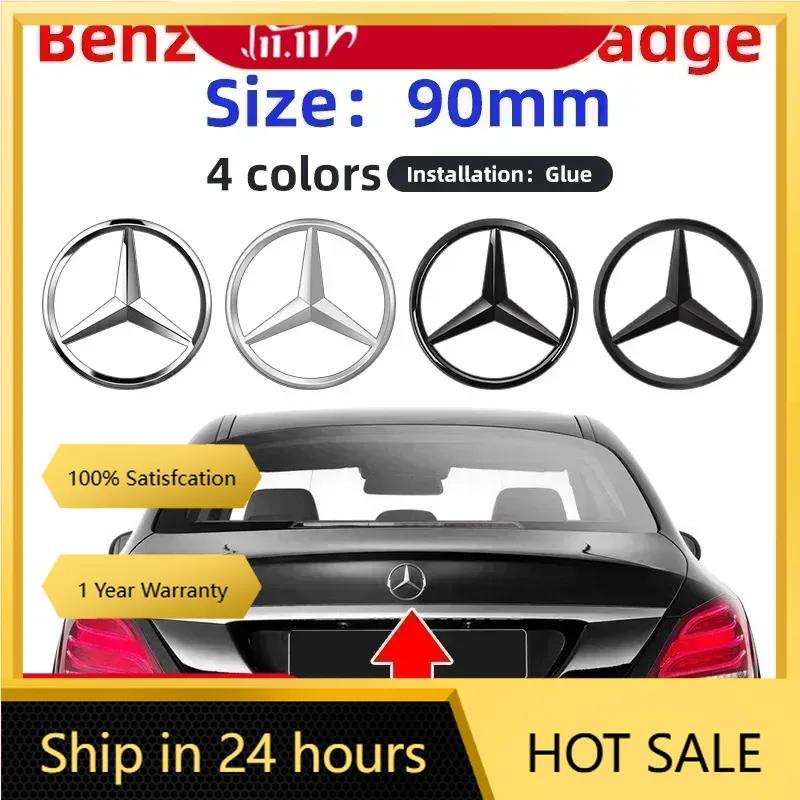 Neu für Mercedes Benz 90mm ABS Heckstern-Embleme Heckklappen-Stern-Logo Aufkleber Plakette für Mercedes Benz W204 W205 W212 W213 W177