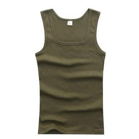 Men's Korean Style Slim Fit Cotton Square Collar Vest for Summer