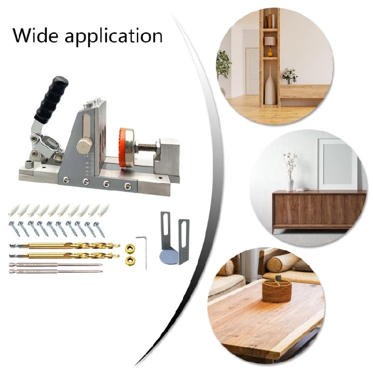 Pocket Hole Jig Kit, Upgraded Metal Pocket Hole Jig Systems,Jig for Strong Joints, Precise Pocket Screw Jig