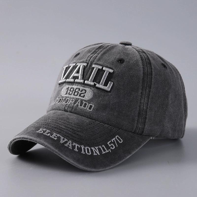 Men's Baseball Cap Fashion VAIL Letter Embroidered Cotton Soft Top Women Hats Summer Casual Travel Visor Caps Trucker Hat Unisex CLE