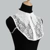 Fashion Floral Lace Front Tie Fake Collar For Women White Stand Detachable Collar Girls Vintage Clothing Accessory Blouse Collar