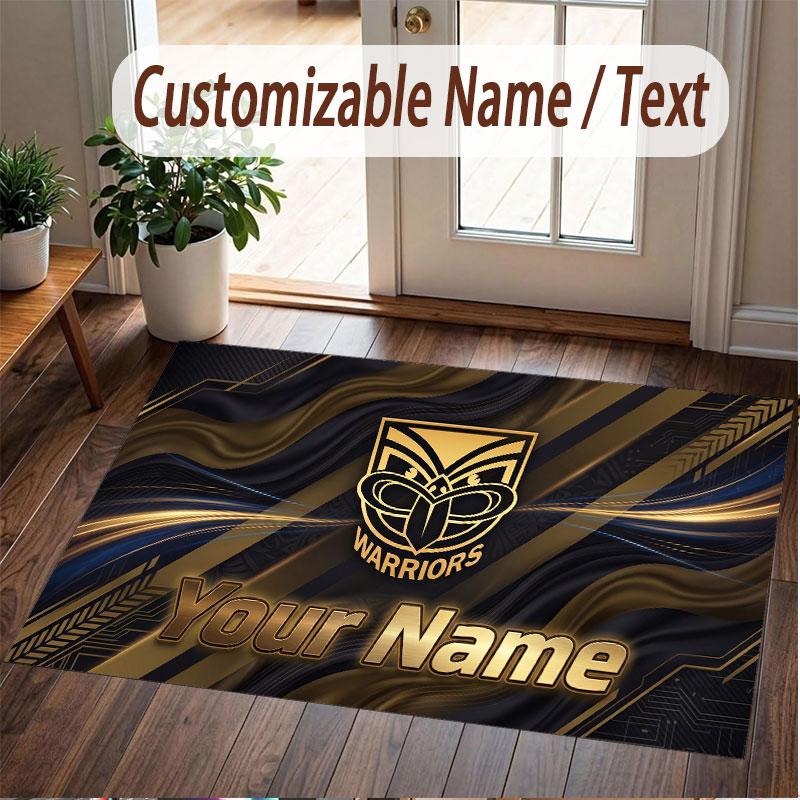Custom Rug Wigan Warriors Pattern Print Name Text Soft Non‑Slip Floor Carpet for Home Indoor Decoration