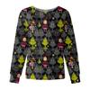 Women's Casual Fashion Long Sleeve Standing Collar Single Breasted Christmas Print Workwear Jacket Tops