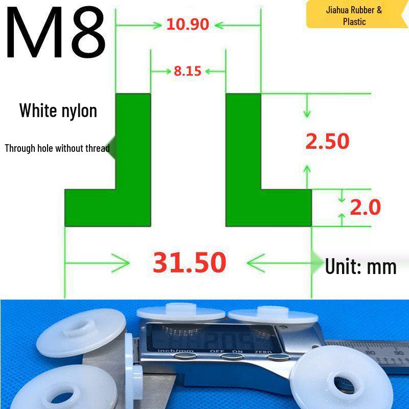 T-förmige Nylon-Dichtungsscheibe M3-M35 Gewinde Isolierabstandshalter