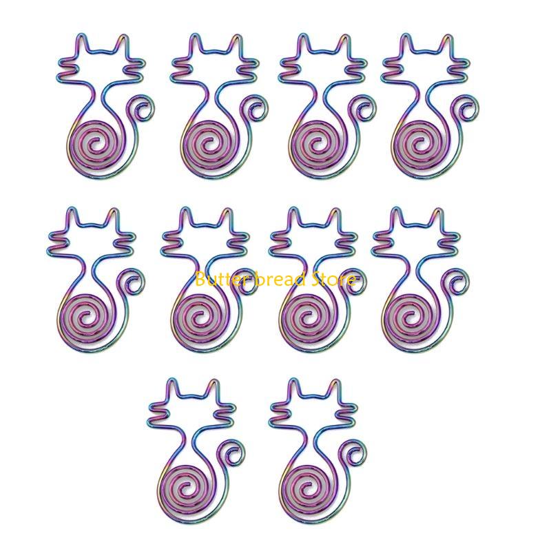 W89C 10Pcs Novelty Paper Clip Small Metal Paperclip File Clip Metal Book Marker Clip