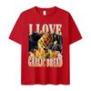 Funny Meme I Love Garlic Bread Skeleton Graphic Printed T Shirt Women Casual Short Sleeve Tshirts Summer Roundneck Clothing Top