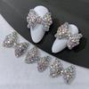 5 Stück lila Diamant-Nagelkunst-Zubehör mit großer Schleife für Nagelkunst-Kreationen