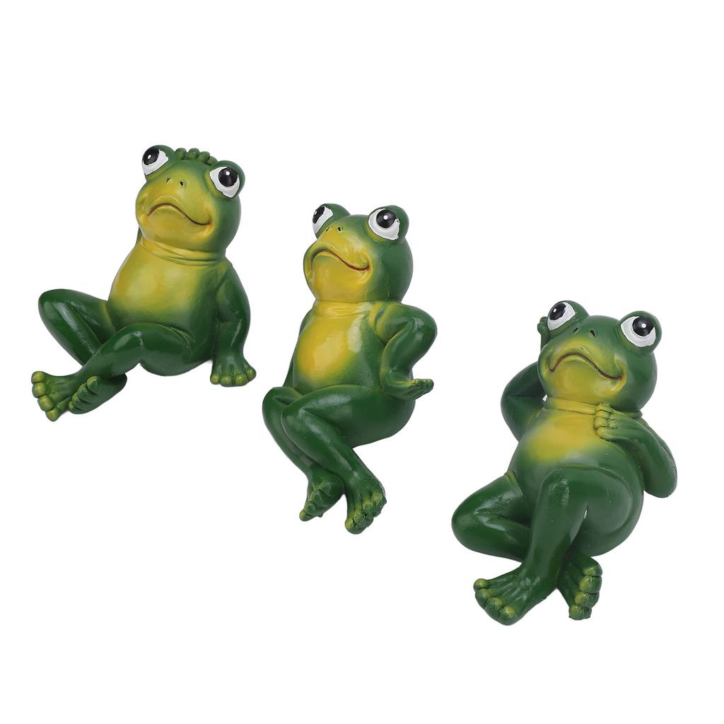 3pcs Outdoor Frog Ornament American Style Innovative Simulation Garden Frog Statues for Yard Home Garden Patio and Lawn