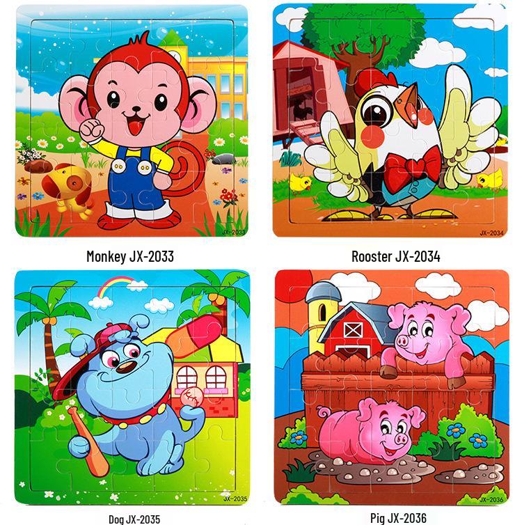 Early Education Wooden 20-Piece Puzzle Board for Infants and Young Children (Ages 0-6)