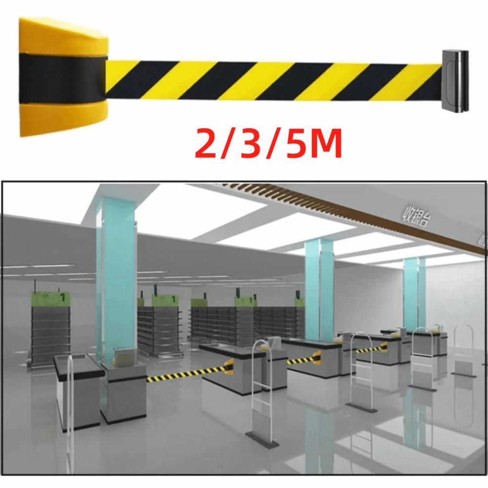 Telescopic Belt Wall Mount Caution Belt Yellow Black Striped Safety Cordon  Crowd Control
