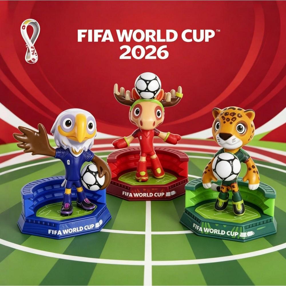 Official Licensed 2026 FIFA World Cup Mascot 3-Piece Collectible Set Fan Souvenir Figure Gift Desk Decor P003 - Miniature/Model