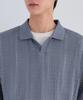 Musinsa Standard Vertical Crochet Slit Neck Polo Shirt [Blue Grey]